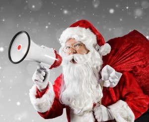 Santa Claus Talking With Megaphone