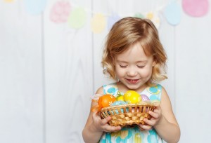 girl holding Easter basket