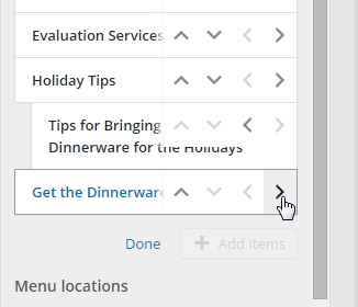 Click the right arrow for the second sub-menu item